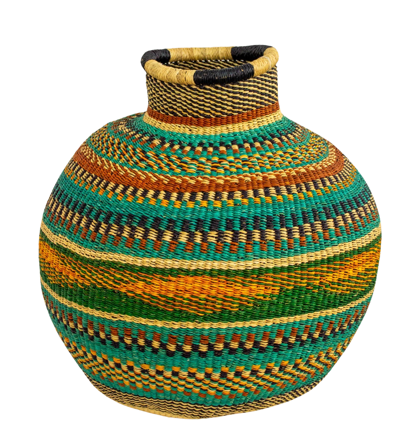 Cesta Jumbo Jemima Multicolor de fibra natural