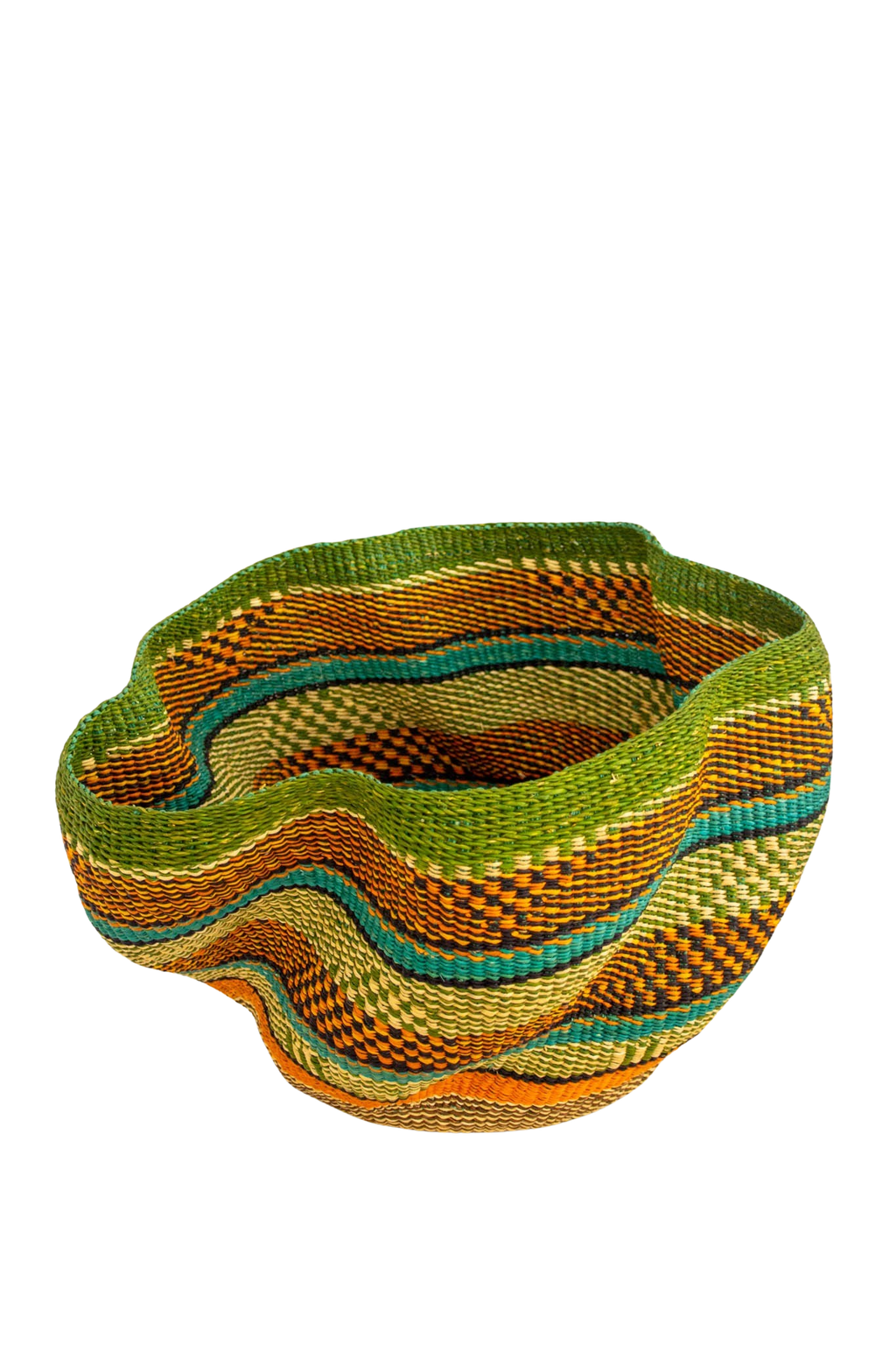 Jumbo Pakurigo Wave verde y turquesa de fibra natural - Centro de mesa - ETHNICA DECO