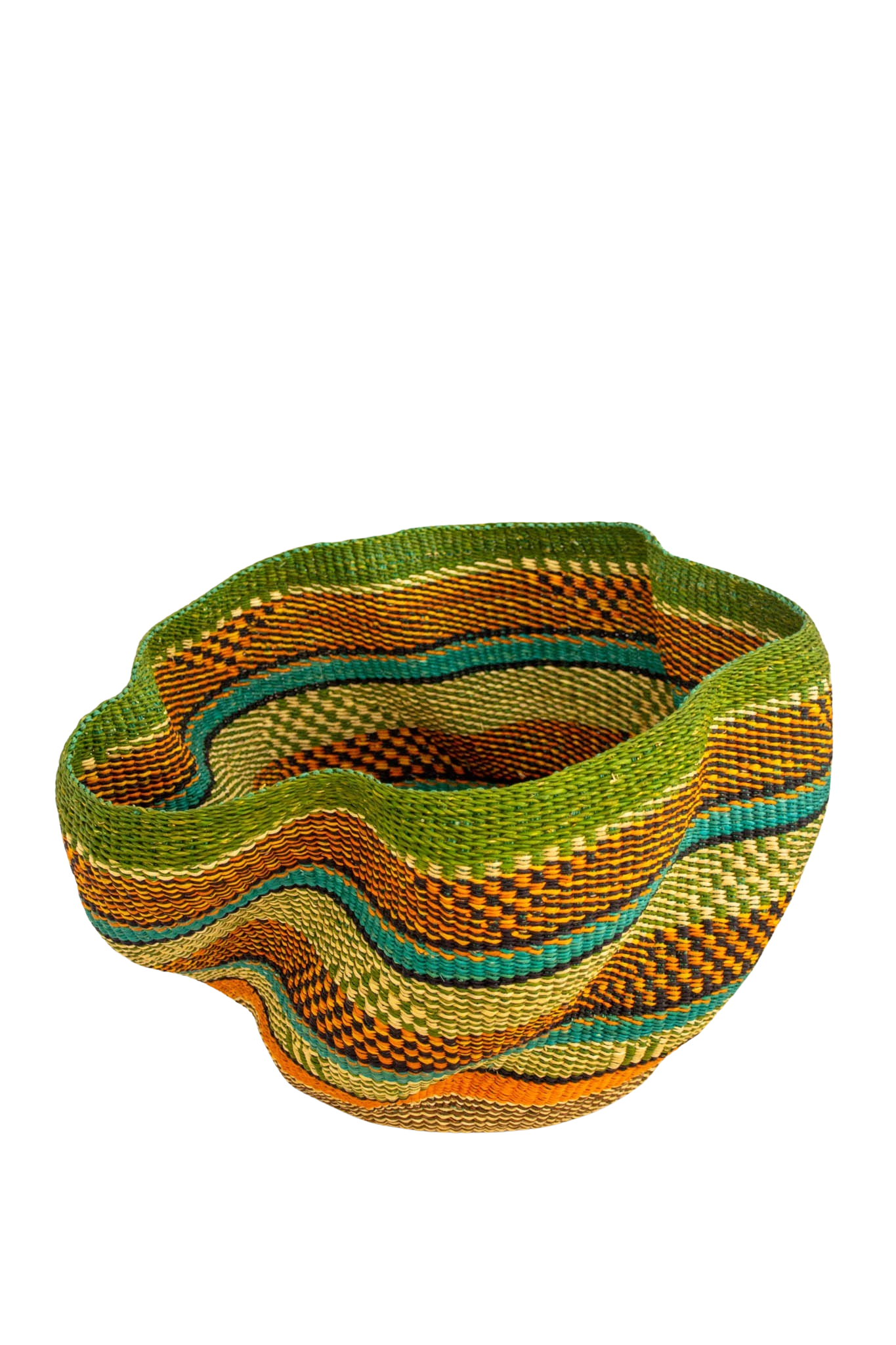 Jumbo Pakurigo Wave verde y turquesa de fibra natural - Centro de mesa - ETHNICA DECO