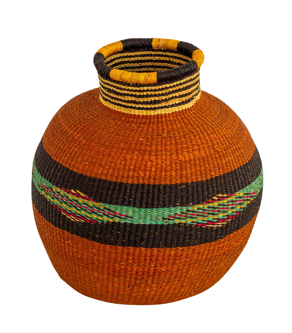 Cesta Jumbo Jemima color teja de fibra natural - Basket - ETHNICA DECO
