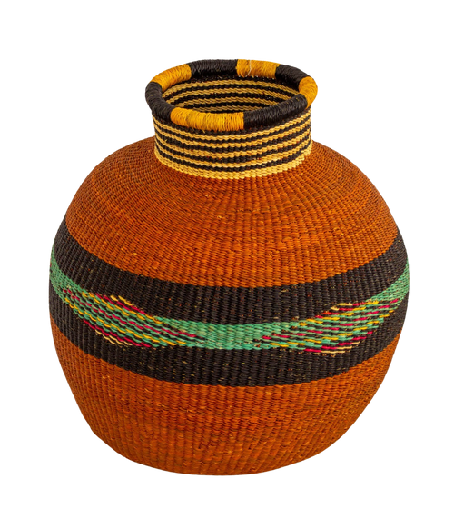 Cesta Jumbo Jemima color teja de fibra natural - Basket - ETHNICA DECO