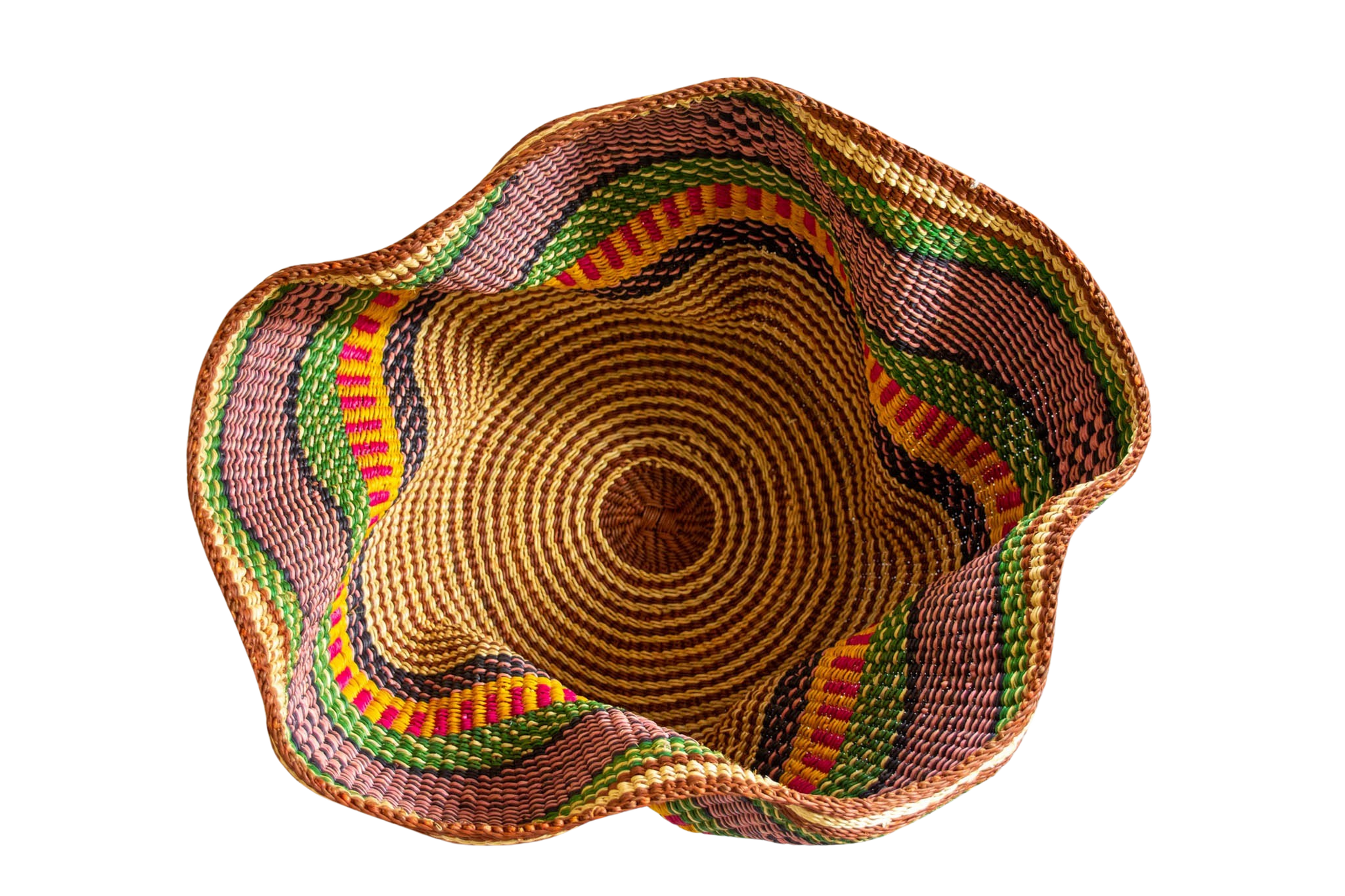 Jumbo Pakurigo Wave multicolor de fibra natural - Centro de mesa - ETHNICA DECO