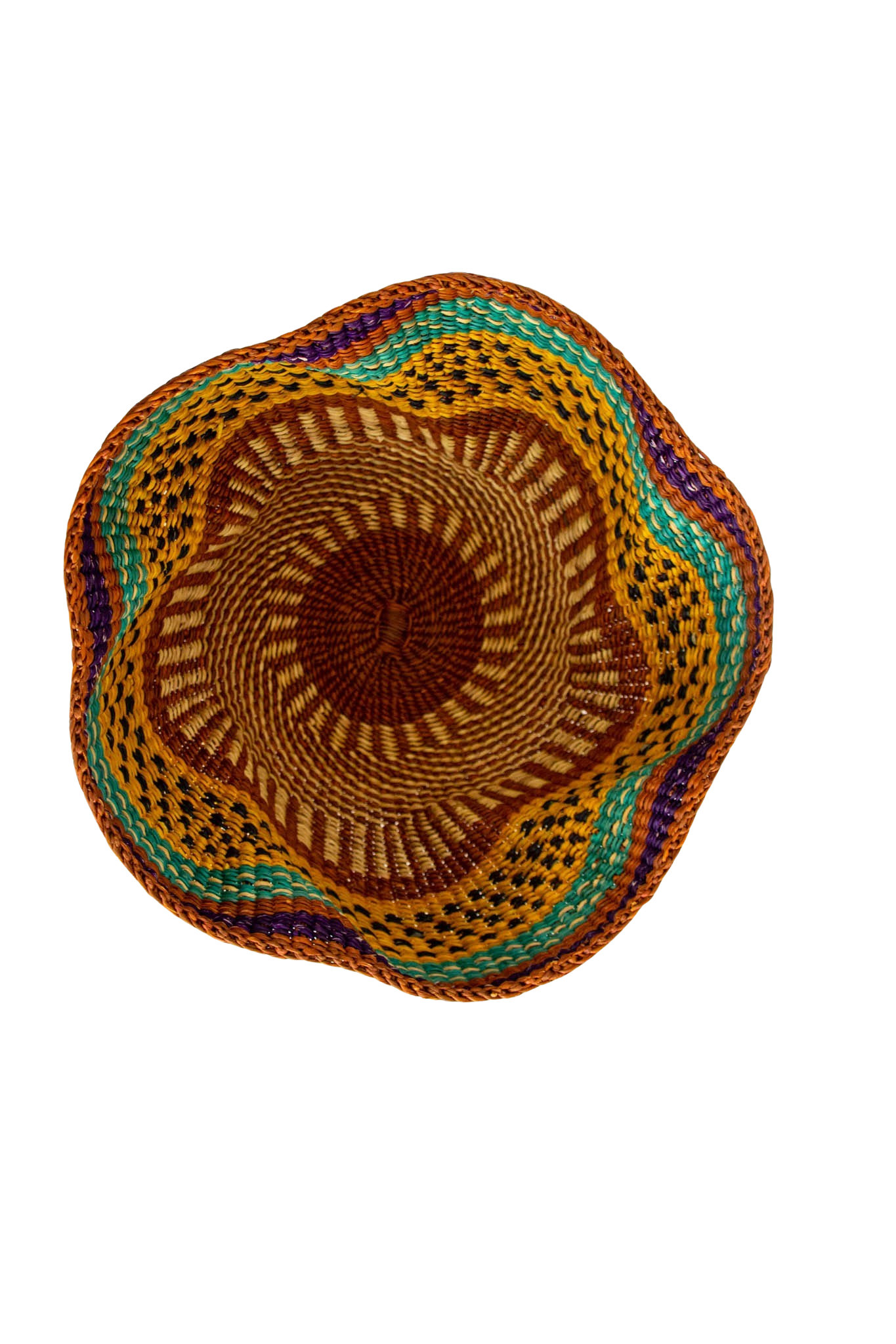 Cesta africana Tiny Pakurigo multicolor de fibra natural