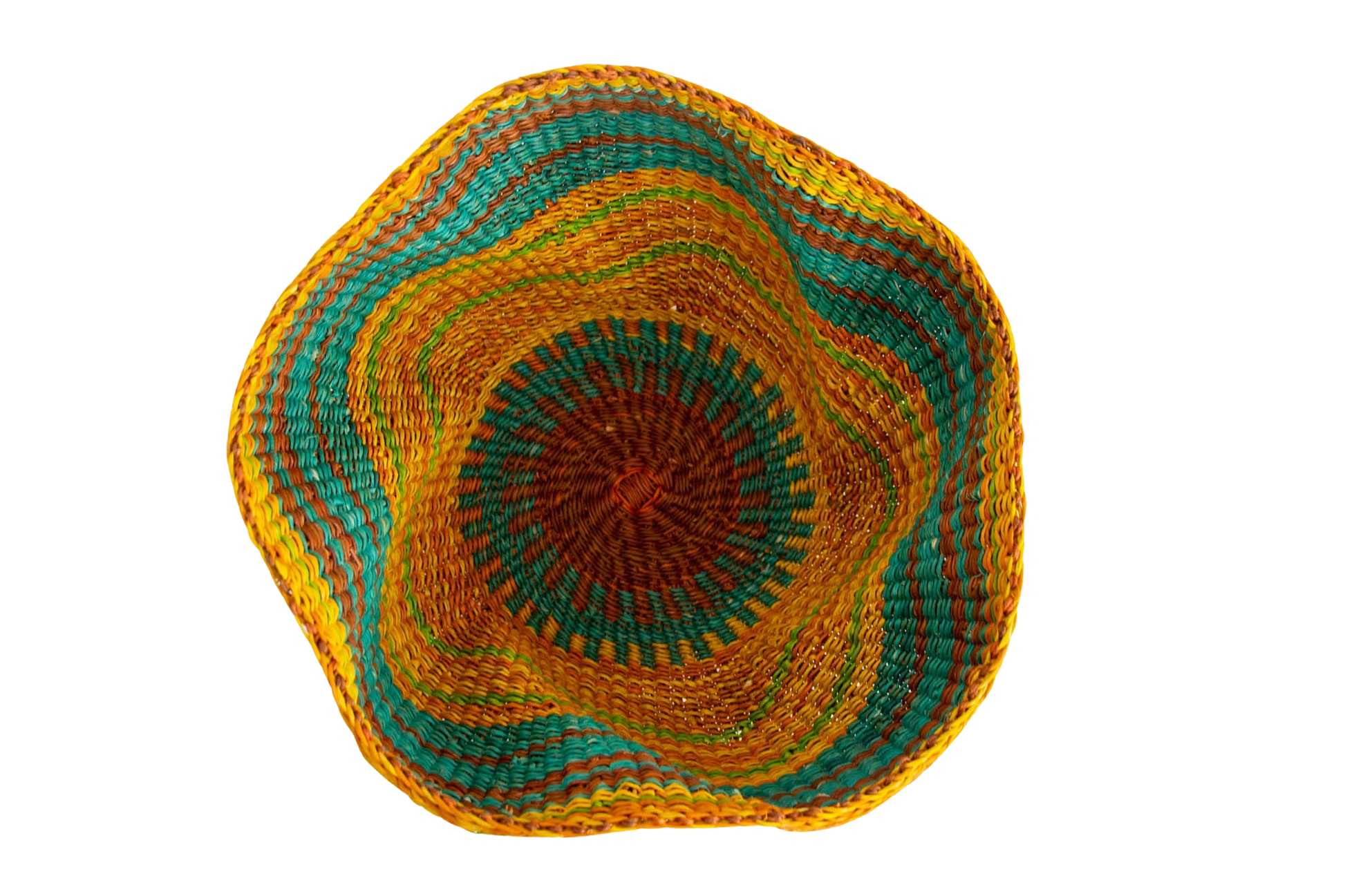 Cesta africana Tiny Pakurigo mostaza de fibra natural - Centro de mesa - ETHNICA DECO