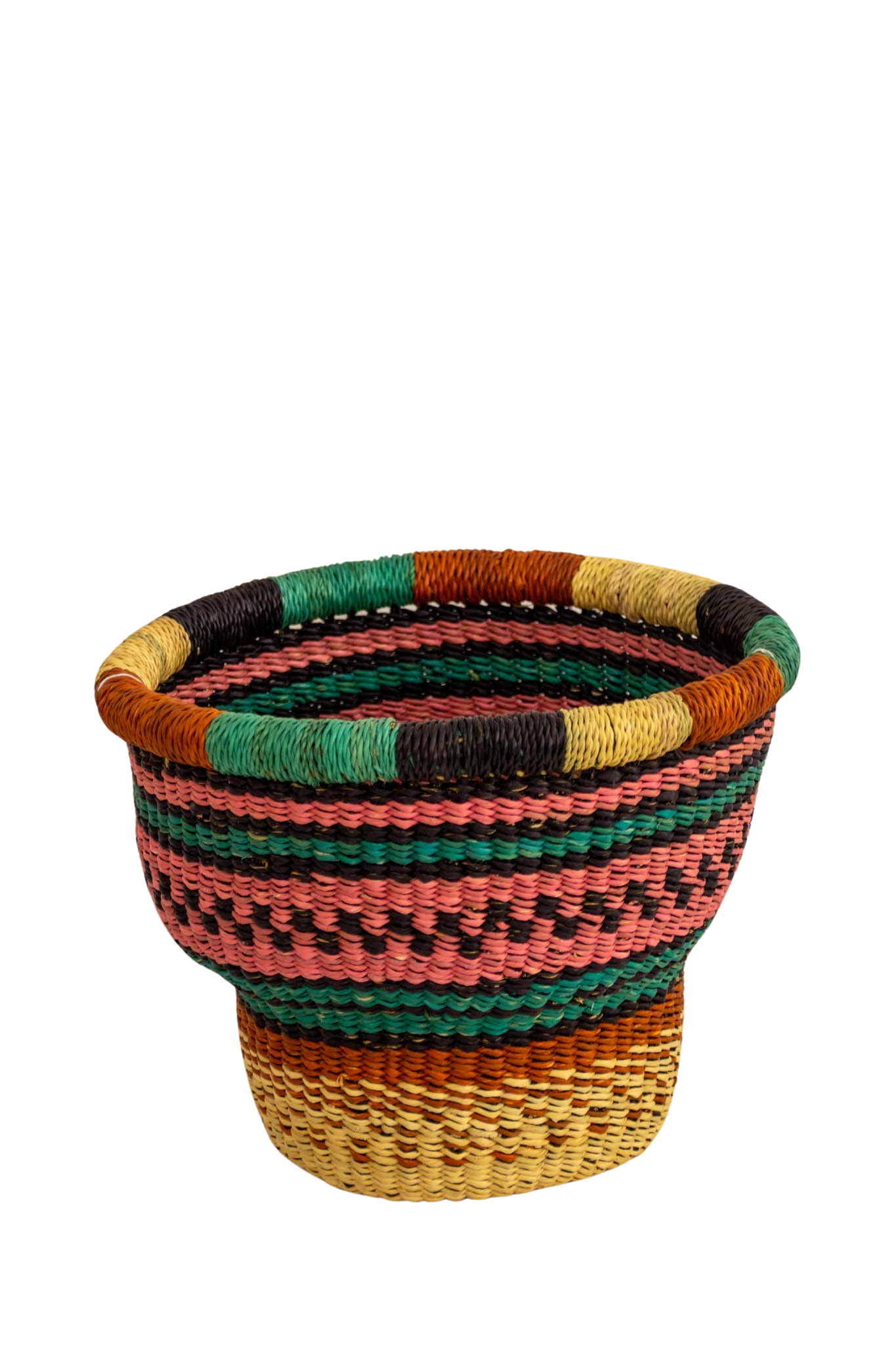 Cesta africana Drum Basket rosa y turquesa - Cesta - ETHNICA DECO