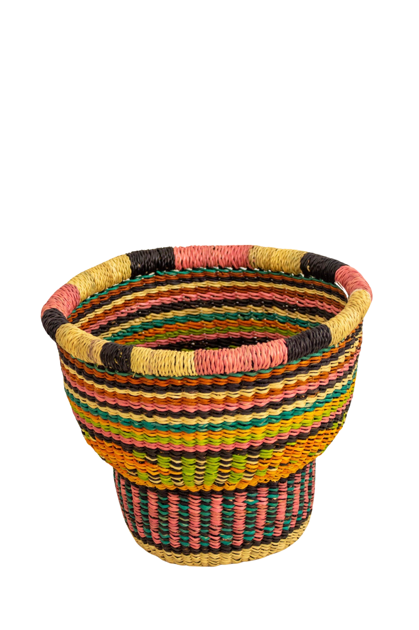 Cesta africana Drum Basket rosa y pistacho - Cesta - ETHNICA DECO