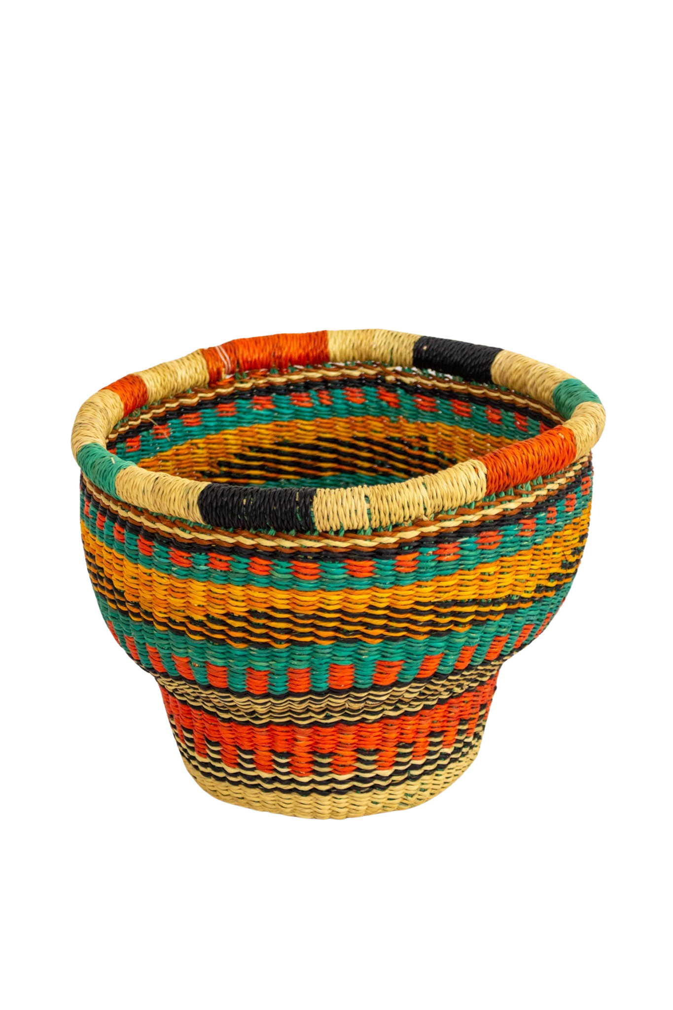 Cesta africana Drum Basket rojo y mostaza - Cesta - ETHNICA DECO