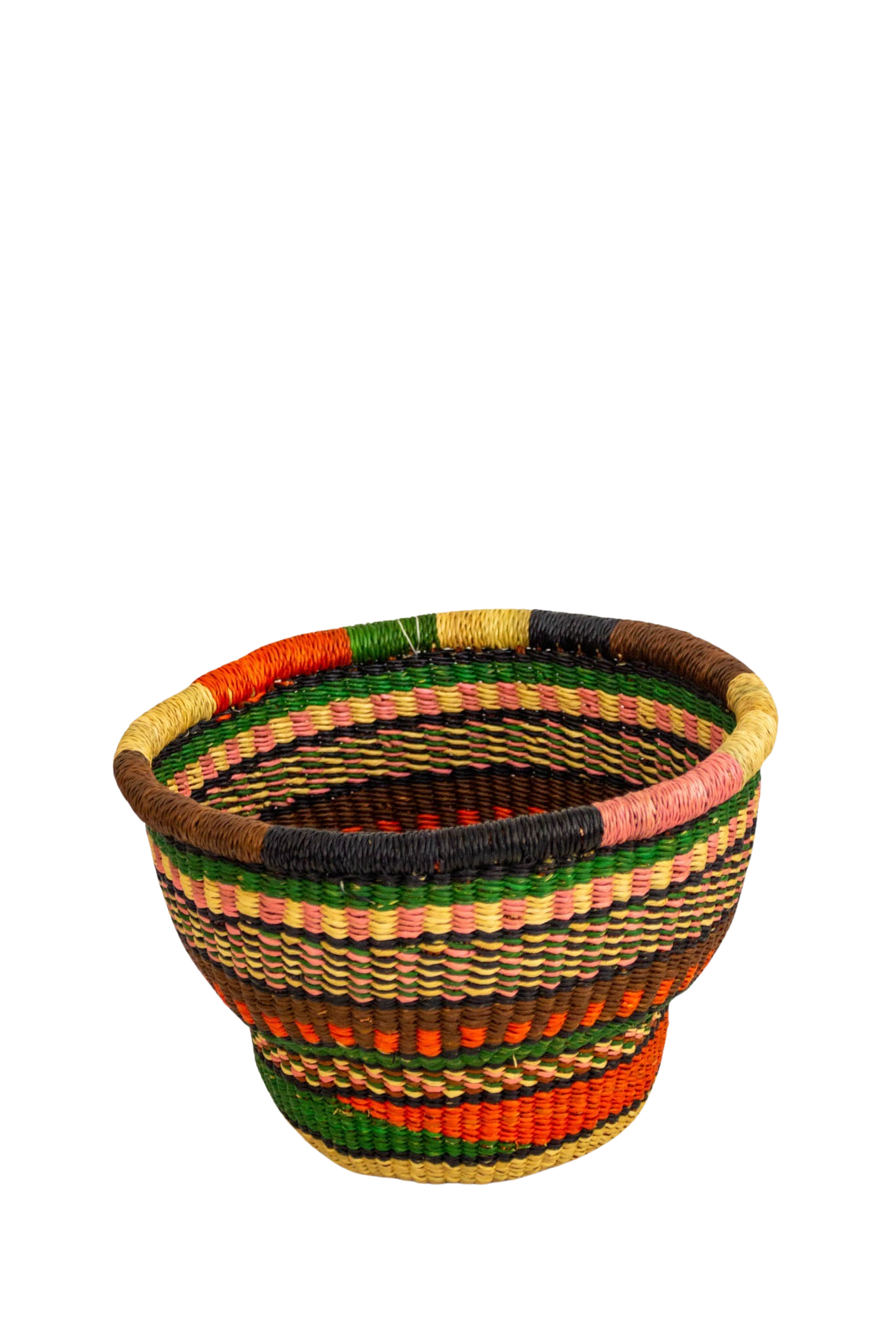 Cesta africana Drum Basket rojo y verde - Cesta - ETHNICA DECO