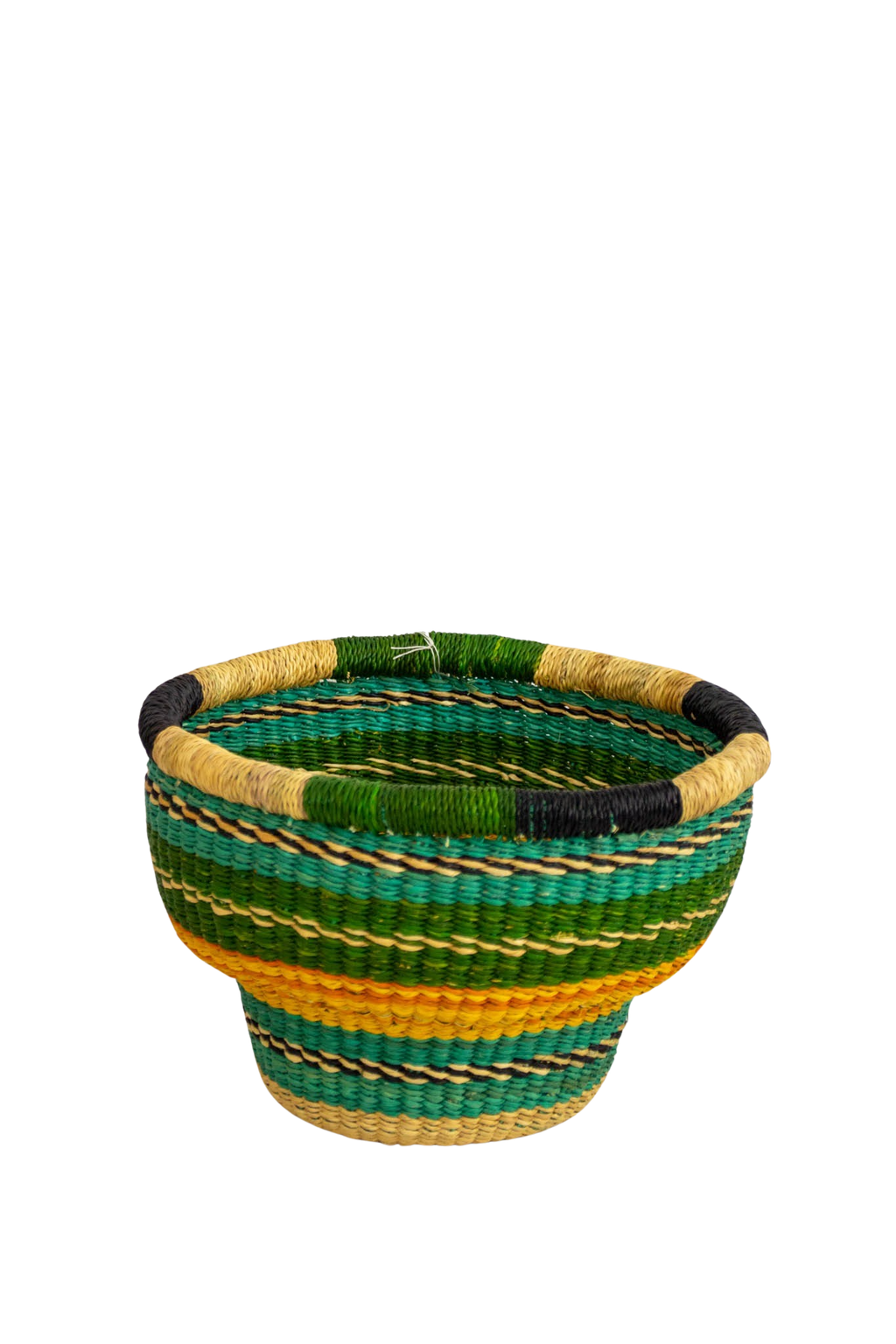 Cesta africana Drum Basket turquesa y verde - Cesta - ETHNICA DECO