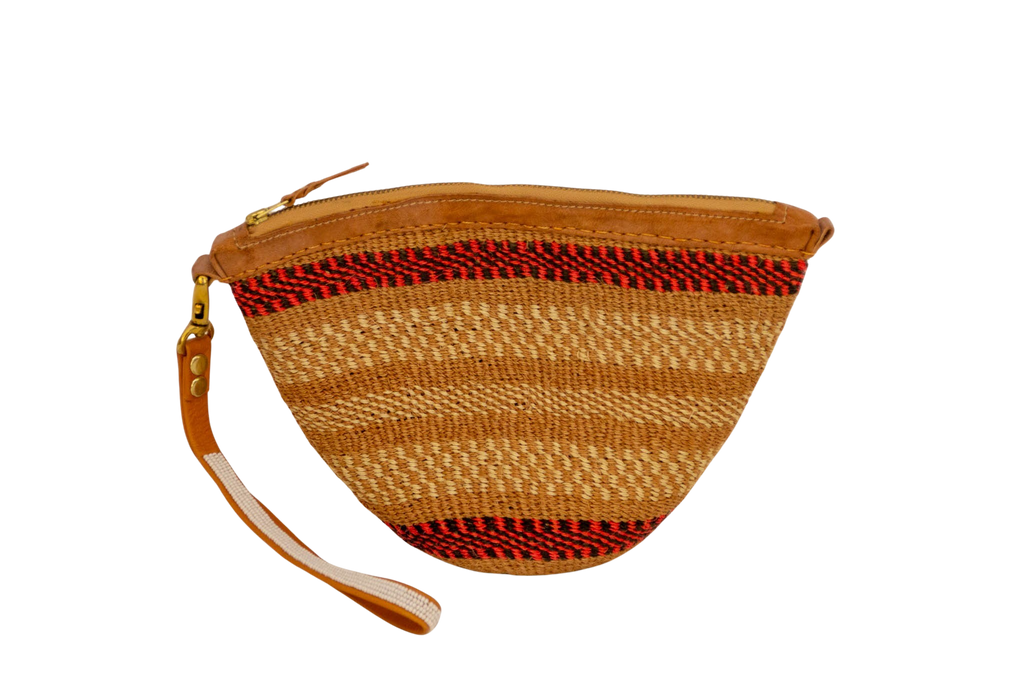 Orange Stripes African sisal basket 