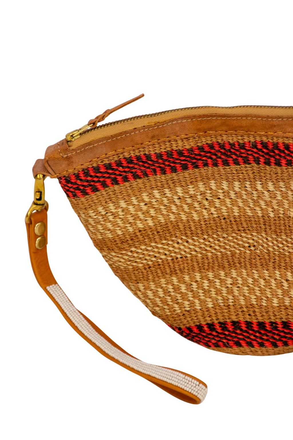 Orange Stripes African sisal basket 