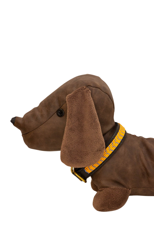 Collar de perro Maasai naranja y lila - collar de perro - ETHNICA DECO