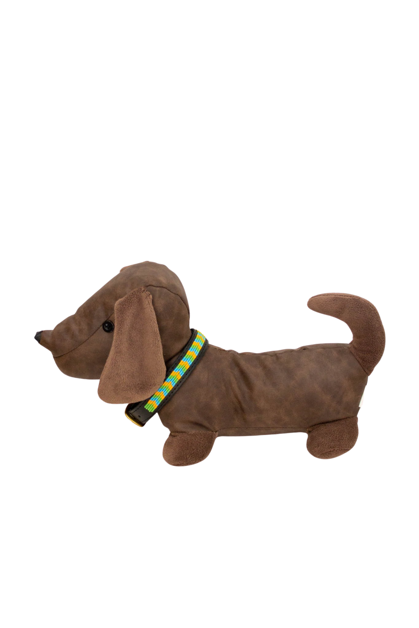 Collar de perro Maasai verde, amarillo y azul