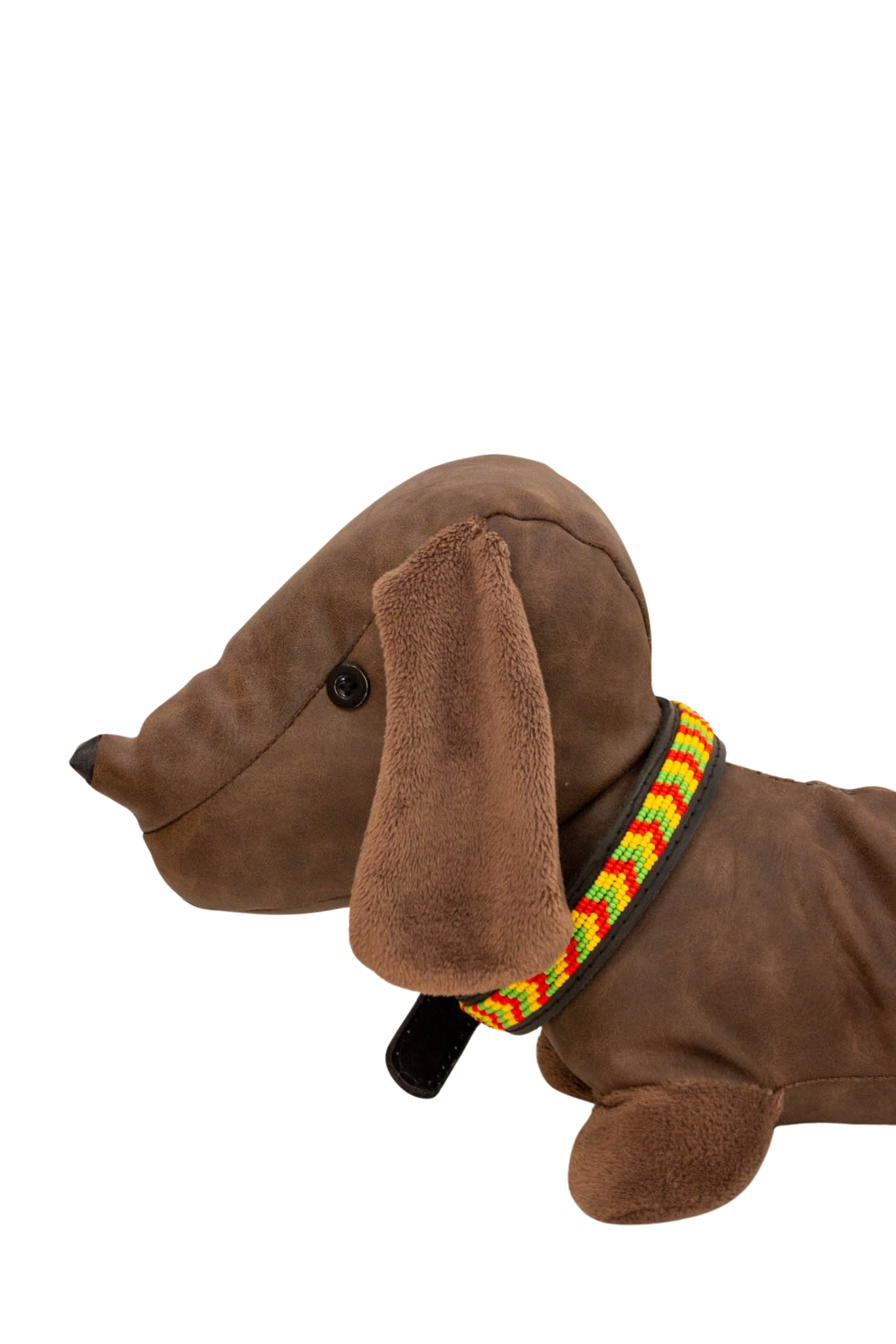 Collar de perro Maasai rojo, amarillo y verde