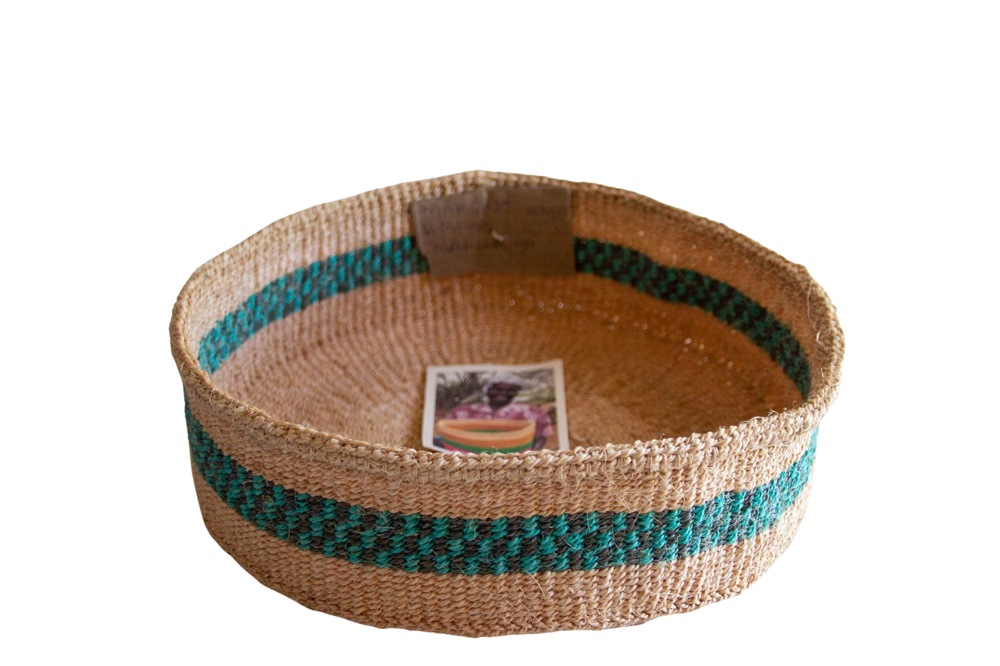 Kenya Turquoise fruit basket of Sisal