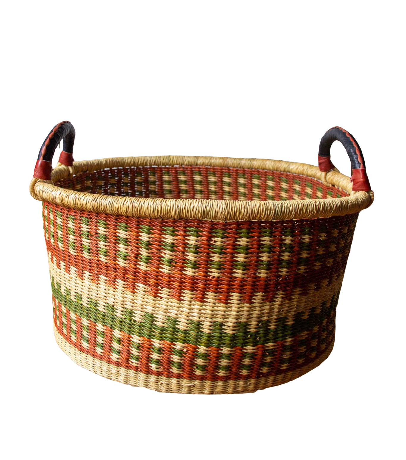 Terracotta and green Baba Half laundry Basket