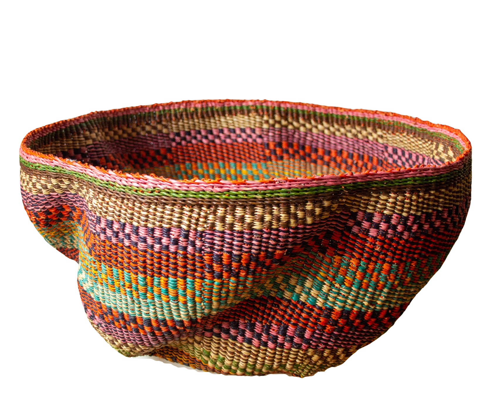 Red and Lilac Jumbo Pakurigo Wave basket