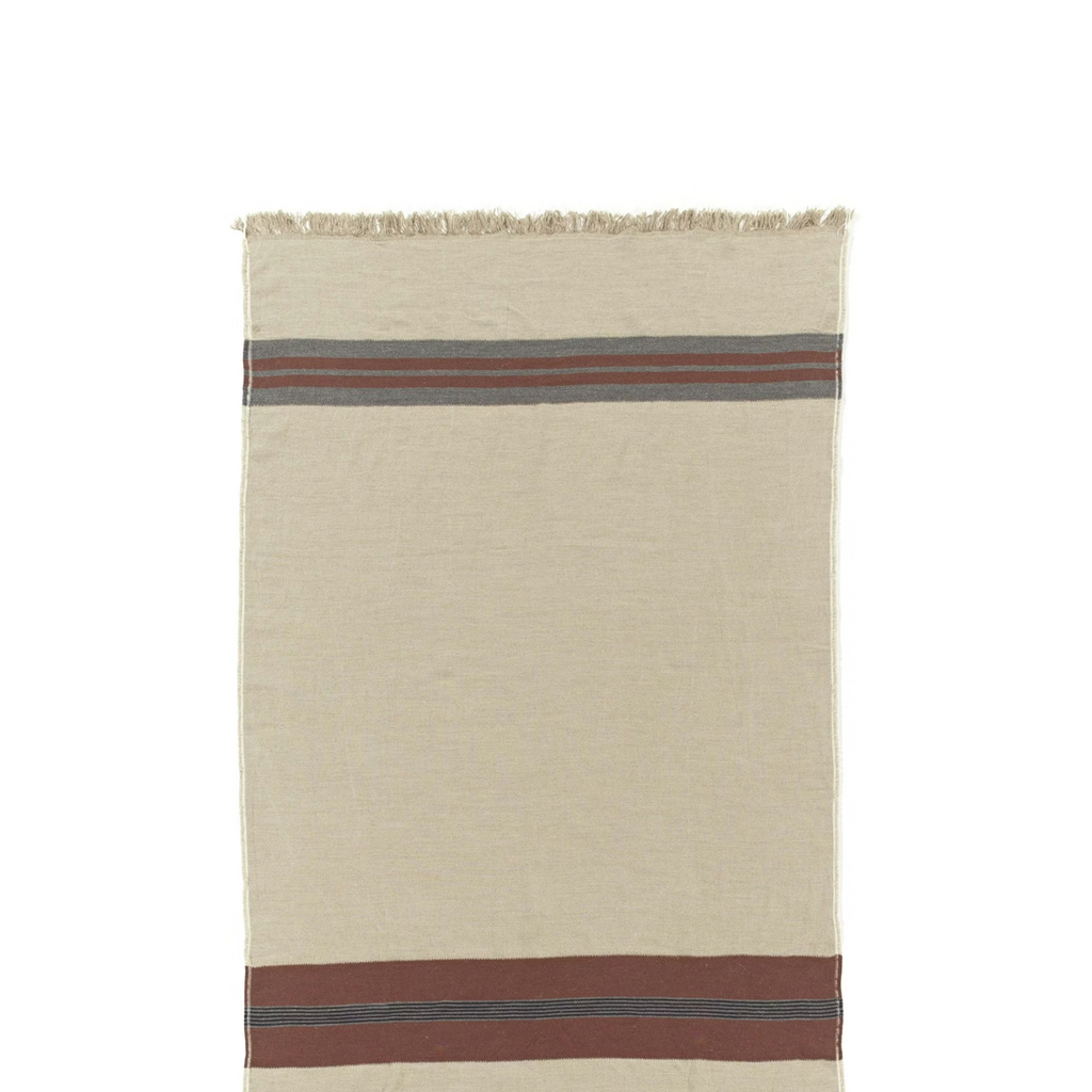 Manta Sienna de lana y lino belga 140 x 220 cm