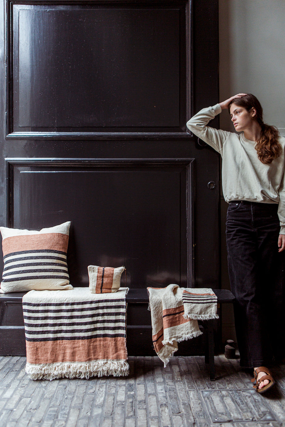 Green cushion cover 100% recycled cotton 