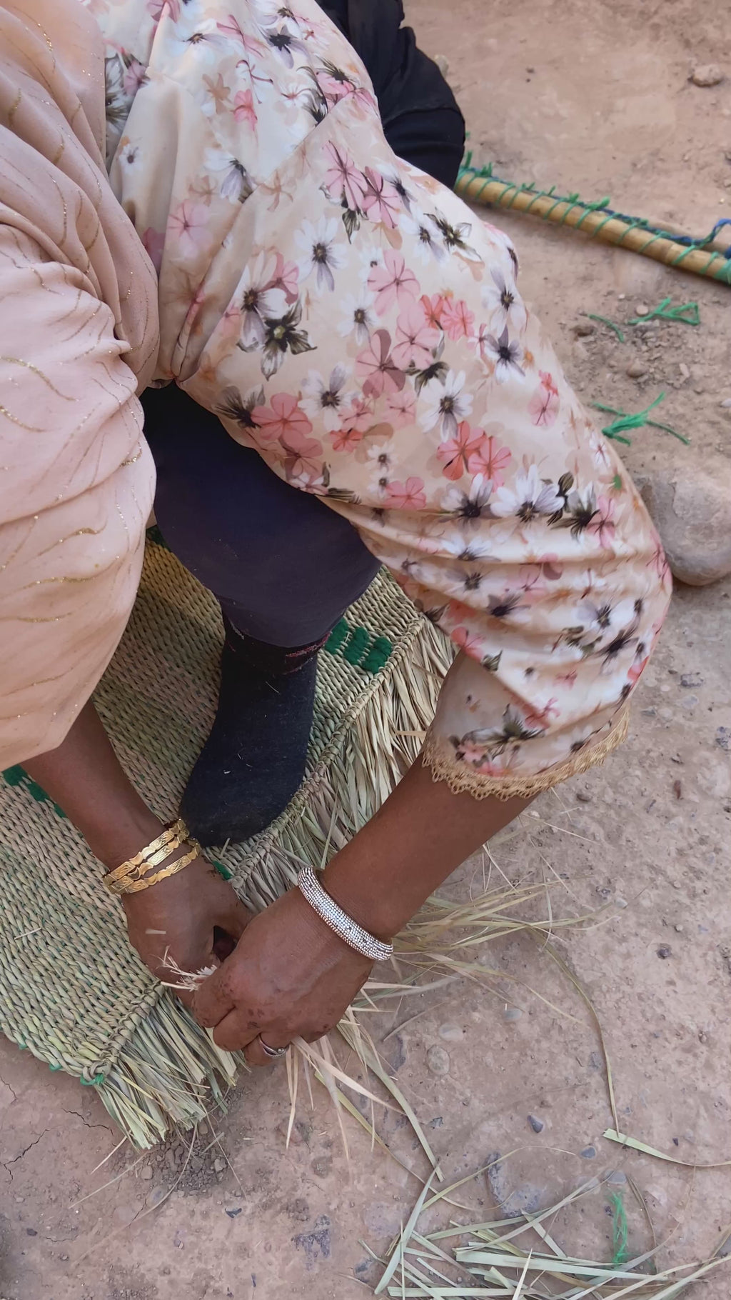 Tapiz de palma y lana Tamnougalt