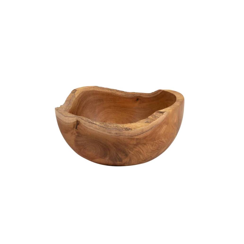 Organic bowl M of reclaimed teak wood