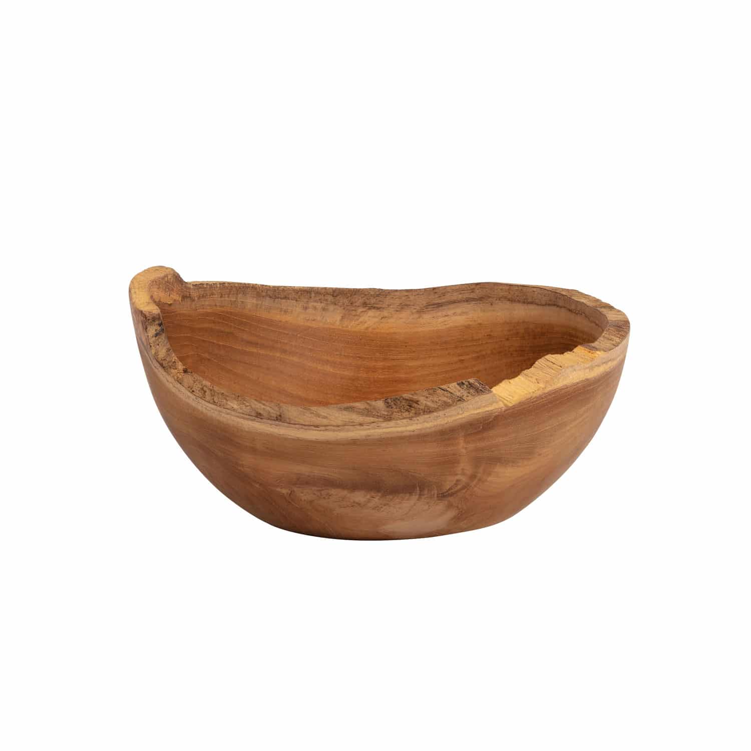 Organic bowl L of reclaimed teak wood