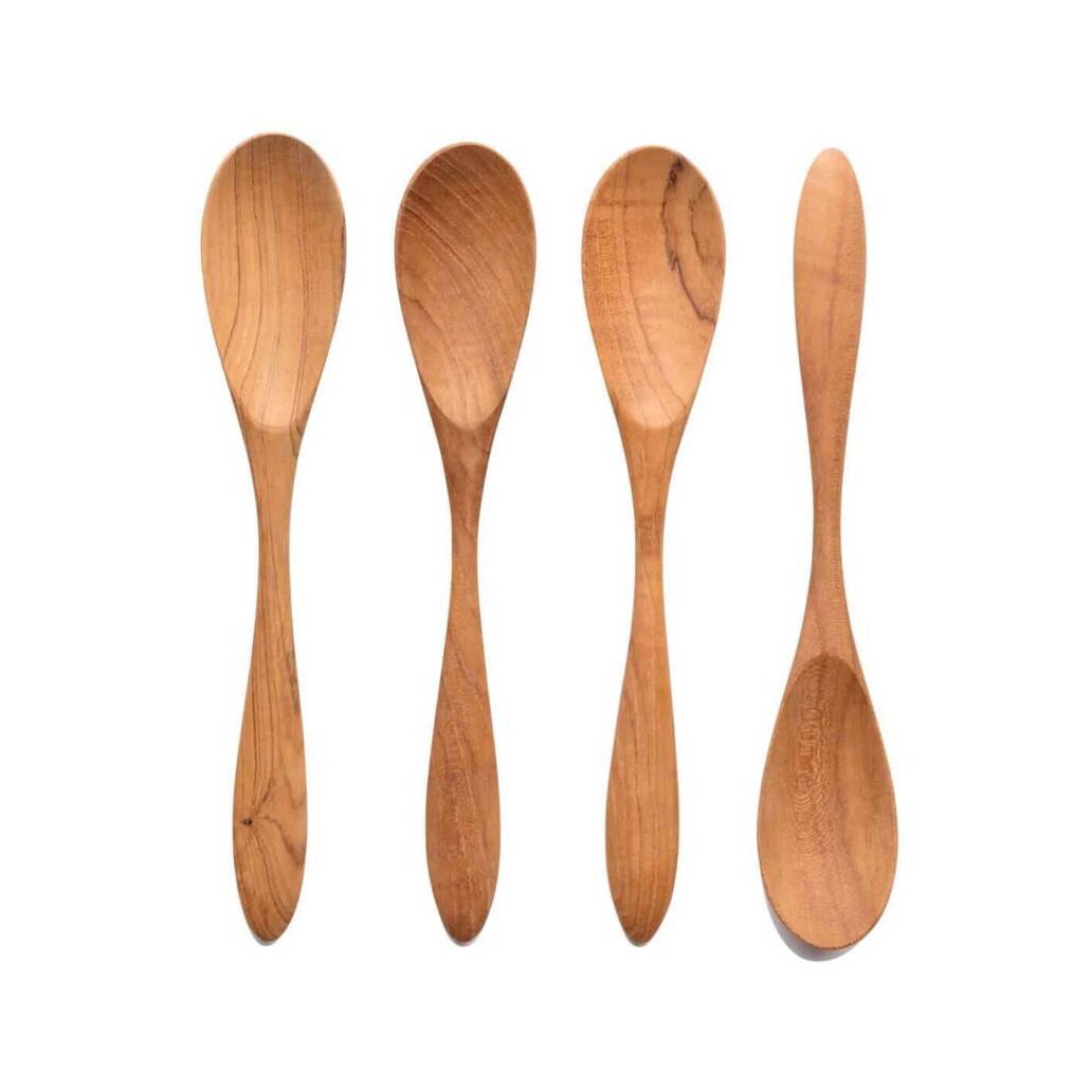 4 spoons of recovered teak wood