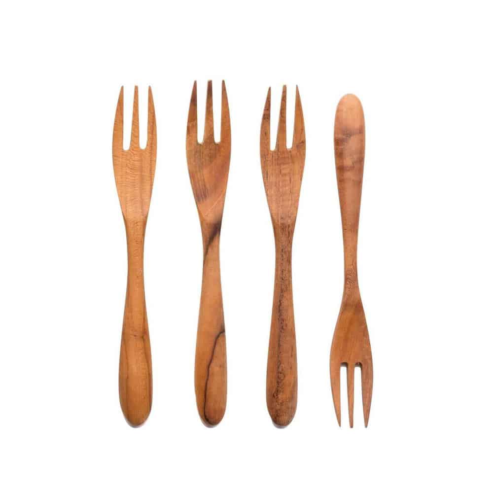 Set of 4 Forks of reclaimed Teak Wood 