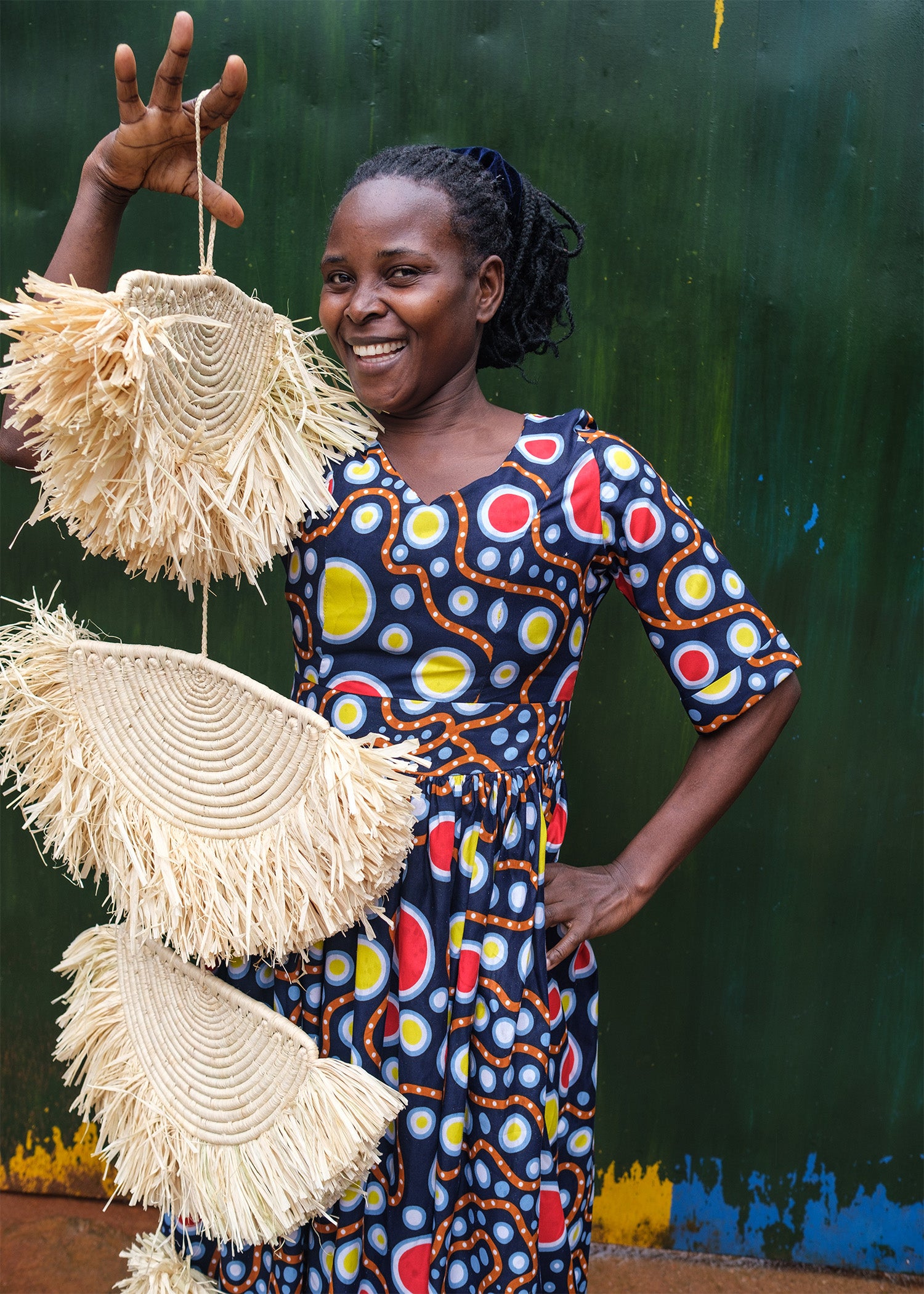 Colgante africano decorativo Parade Mobile de fibra natural - Colgante - ETHNICA DECO