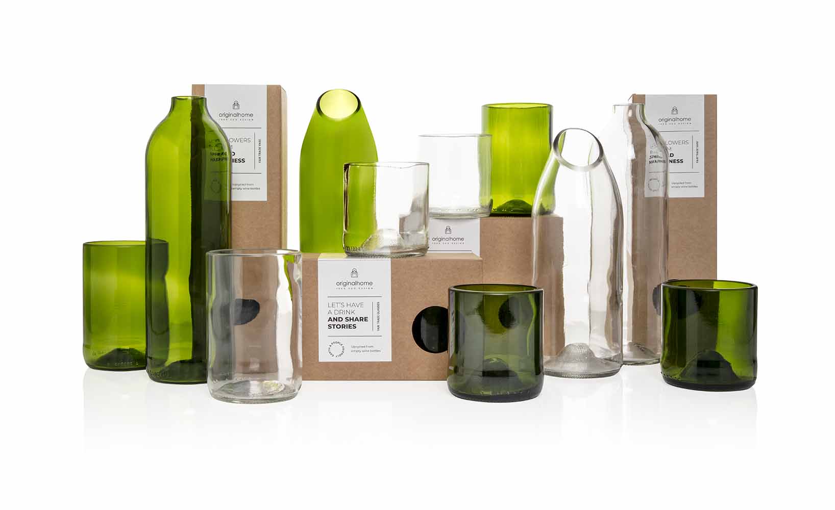 Jarra cristal verde Zanzíbar de vidrio reciclado - Jarra - ETHNICA DECO