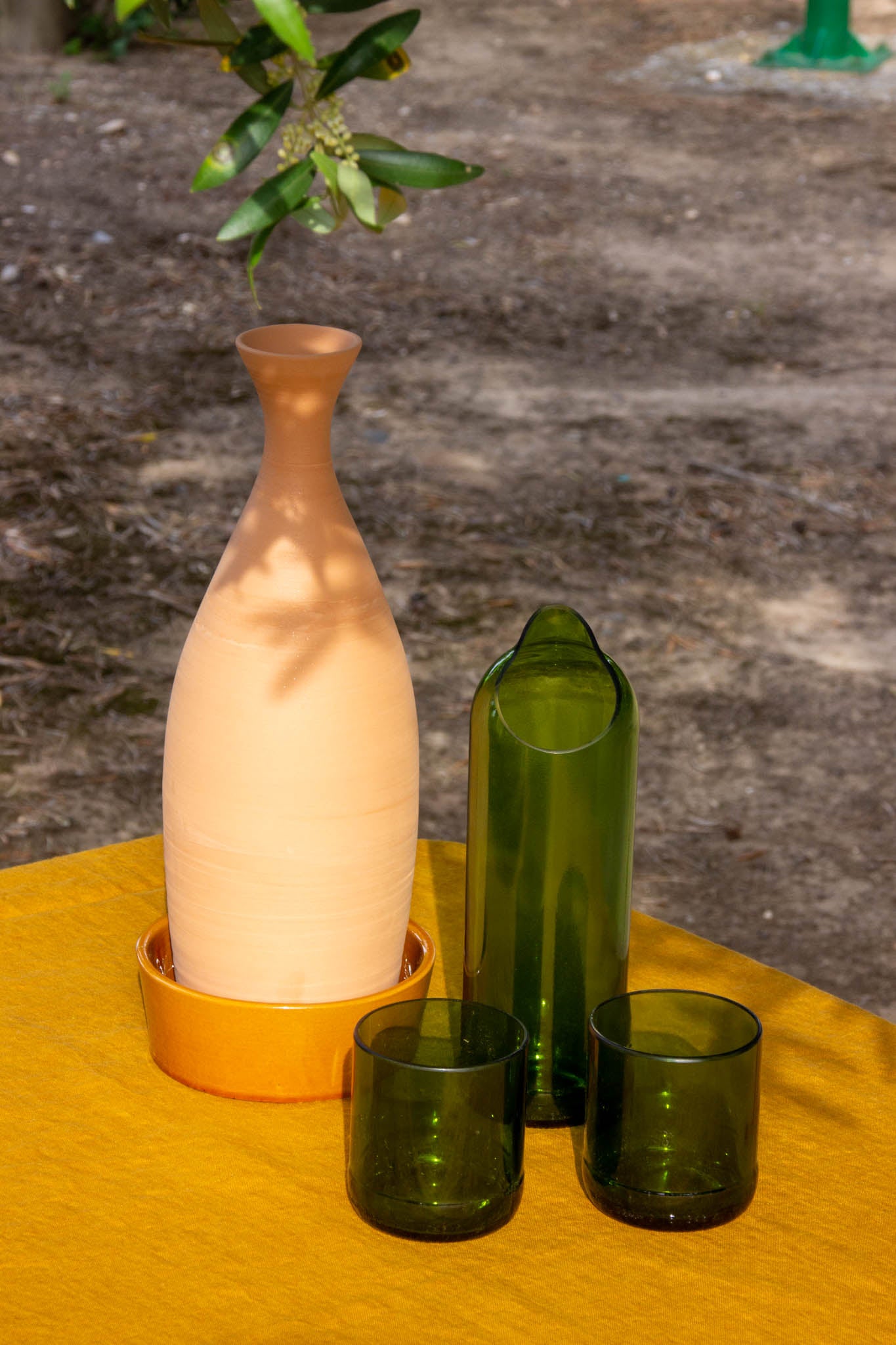 Set de 2 vasos cristal verde Zanzíbar de vidrio reciclado - Vaso - ETHNICA DECO