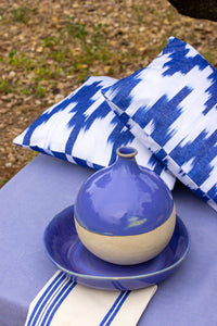 Mantel individual Mallorca rayas azules algodón y lino - Mantel - ETHNICA DECO