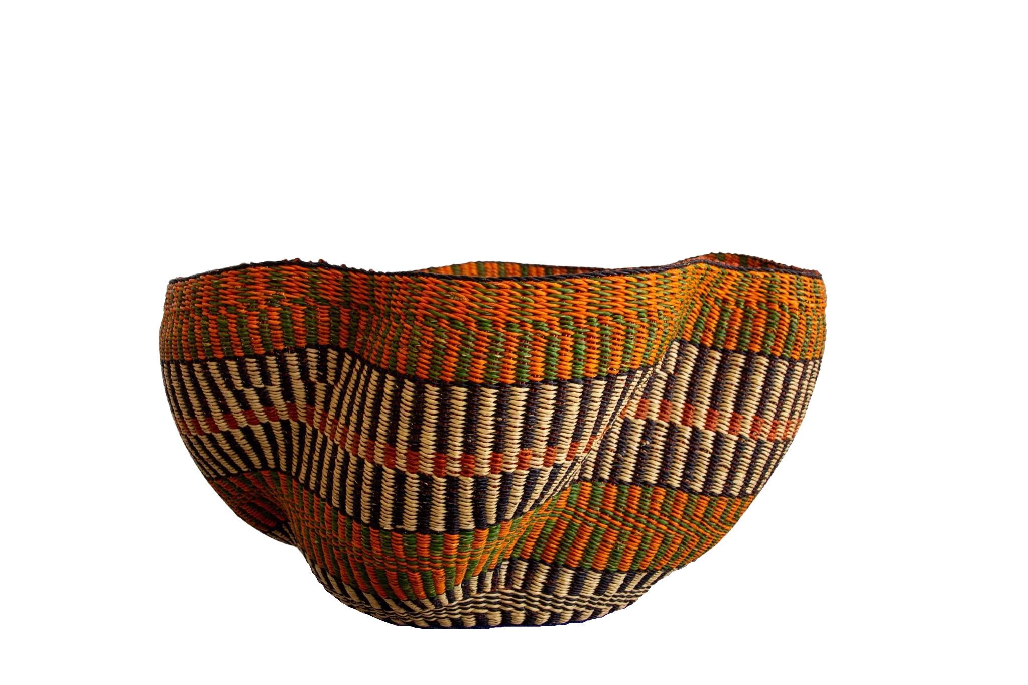 Ocher and black Jumbo Pakurigo Wave basket