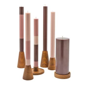 Set of 2 L candle holders Java of reclaimed teak wood